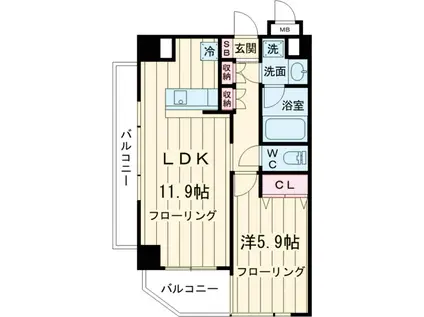 アンティニティアヤセ(1LDK/5階)の間取り写真