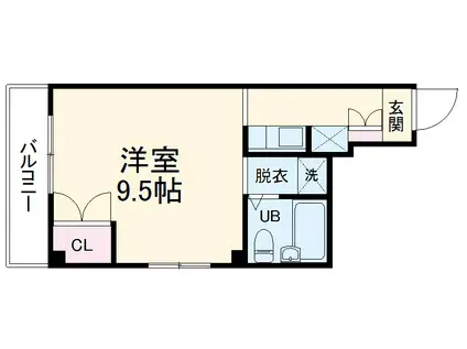 大口平和マンション(ワンルーム/5階)の間取り写真