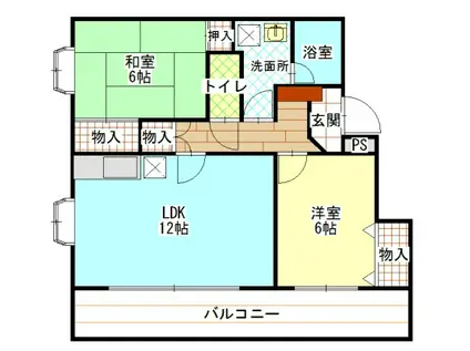 ヴェルデフォーユー(2LDK/1階)の間取り写真