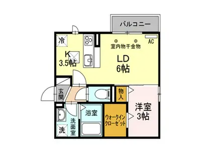 アロームライト(1LDK/1階)の間取り写真