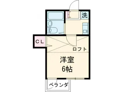 NOEL武蔵野Ⅱ(1K/1階)の間取り写真