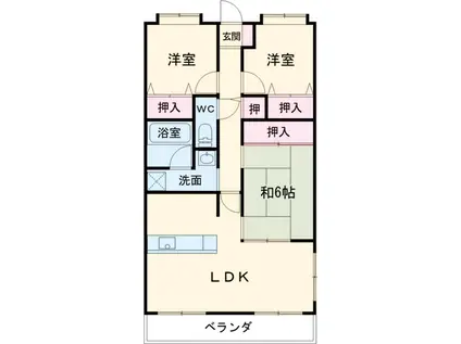 ベル・ドミール田中(3LDK/2階)の間取り写真