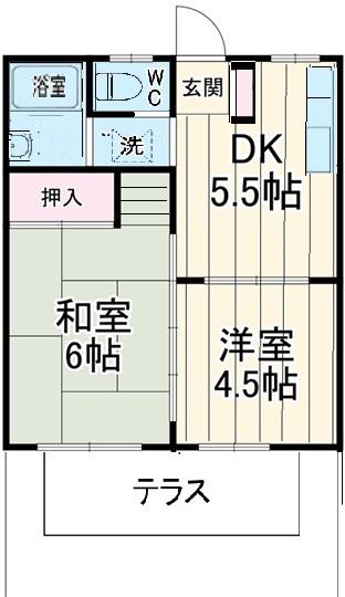 エステートピア(2DK/1階)の間取り写真