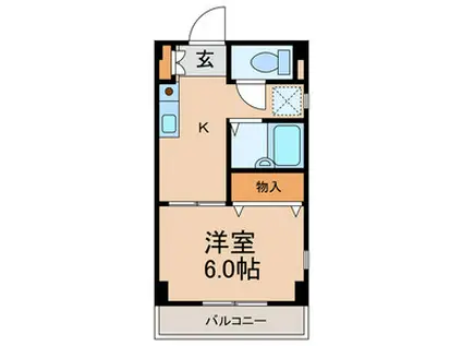 木家荘三色館(1K/2階)の間取り写真