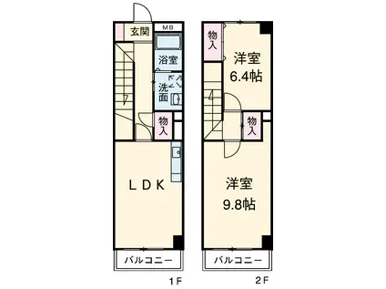 リオラード(2LDK)の間取り写真