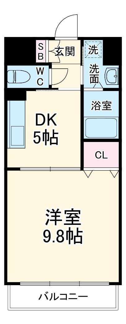 パティオフィオーレ(1DK/1階)の間取り写真