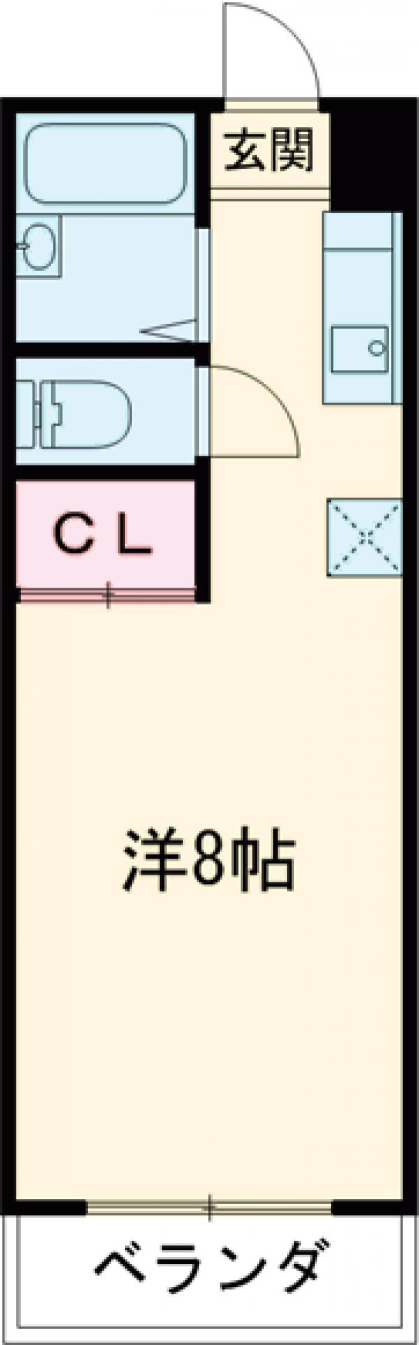 パンドーラ御殿山(ワンルーム/2階)の間取り写真