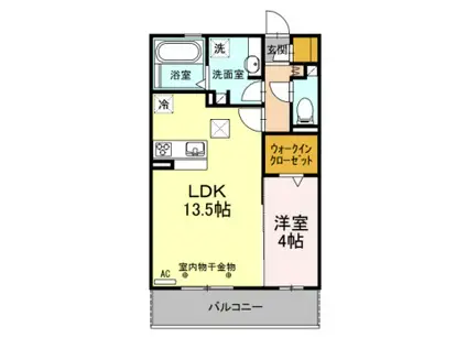 シェノアⅣ(1LDK/1階)の間取り写真