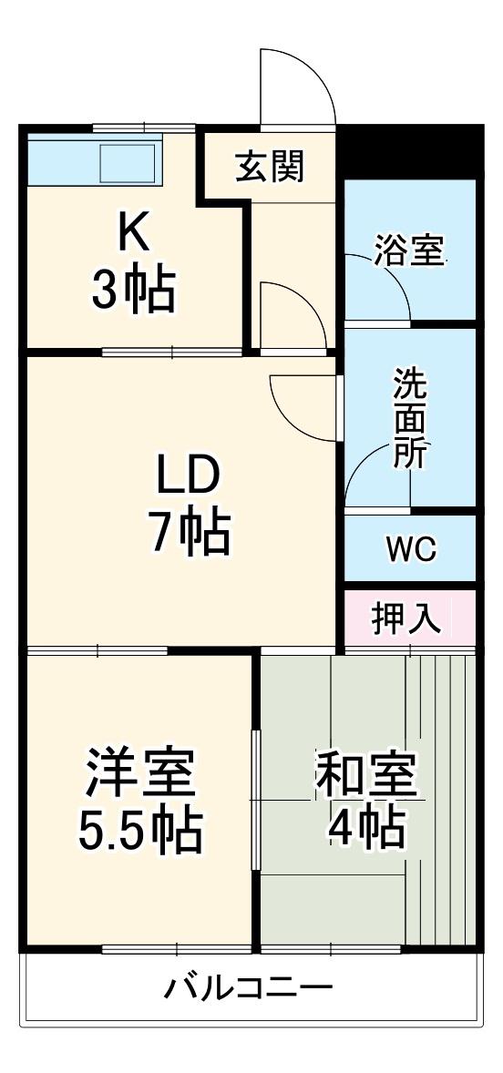 ルナパーク108(2LDK/3階)の間取り写真