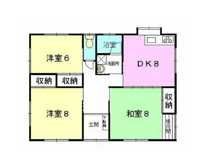 東海道本線 西焼津駅 徒歩14分 1階建 築28年(3DK)の間取り写真