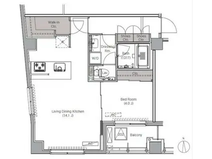 アルタマレア(1LDK/2階)の間取り写真