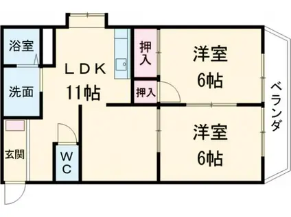 宮久マンション(2LDK/3階)の間取り写真
