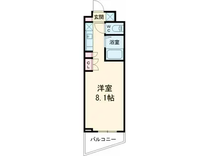 アムールアドニス(ワンルーム/4階)の間取り写真