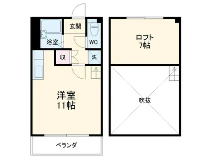 グレートピース(ワンルーム/2階)の間取り写真