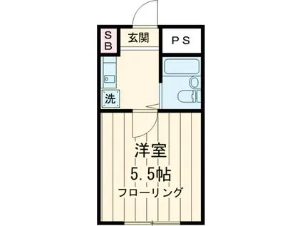 ピア武蔵野(1K/1階)の間取り写真