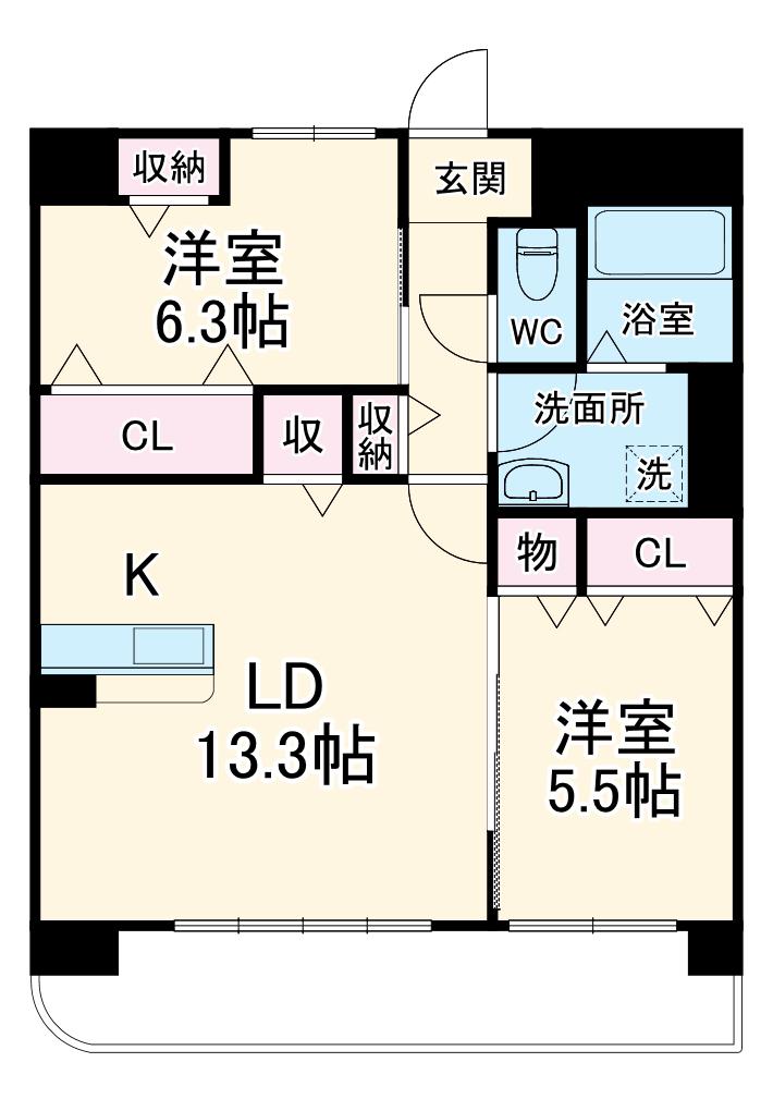 LAPUTA YOU(2LDK/3階)の間取り写真