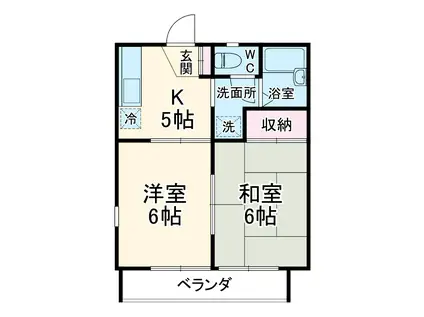 サンライズ(2DK/1階)の間取り写真