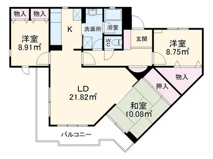 コンフォール安東(3LDK/2階)の間取り写真