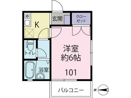グランシャリオ48(1K/1階)の間取り写真