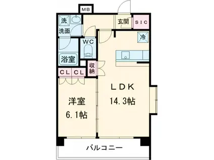 ラ・コルニーチェ(1LDK/3階)の間取り写真