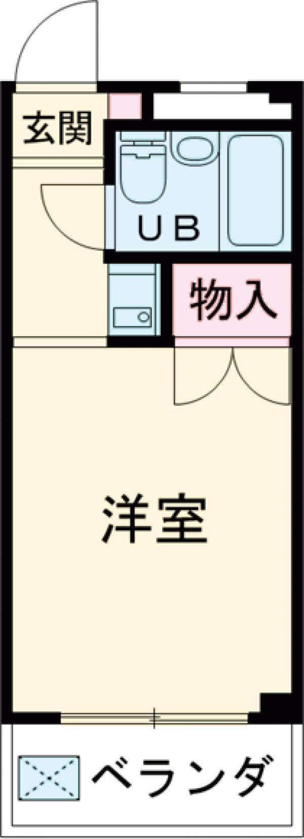 若葉コーポ(ワンルーム/1階)の間取り写真
