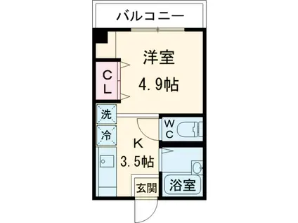 第2青山マンション(1K/2階)の間取り写真