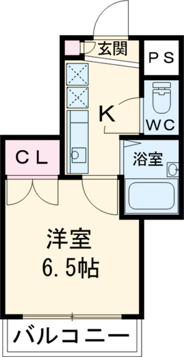 オカダホームズ(1K/3階)の間取り写真