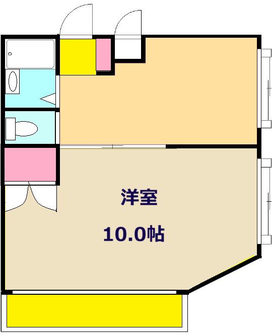 仲村ビル(1DK/4階)の間取り写真