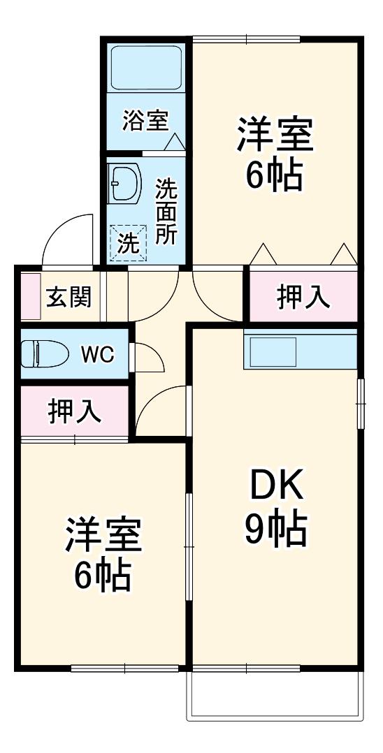 江坂OMパレス(2DK/2階)の間取り写真