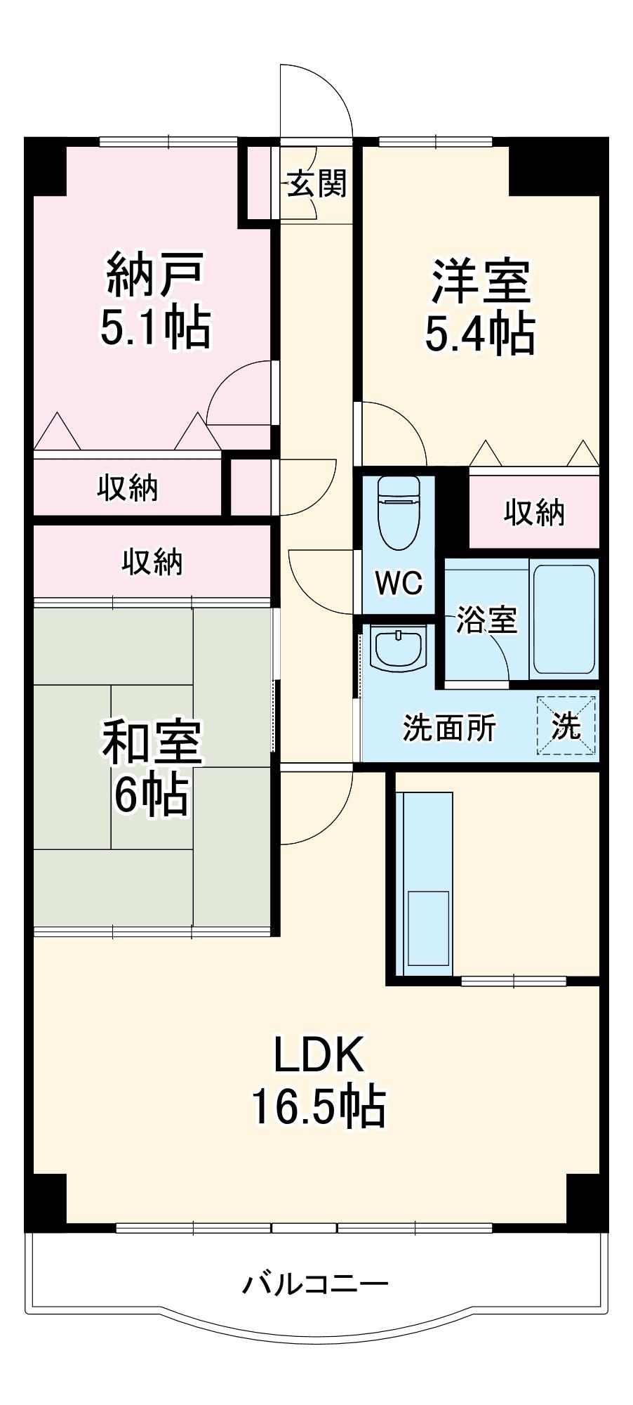 メイプル稲毛(3LDK/2階)の間取り写真