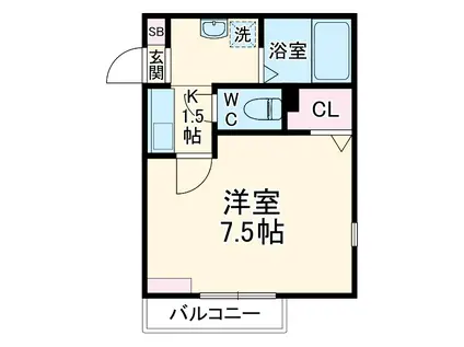 ナーセレ緑が丘(1K/1階)の間取り写真