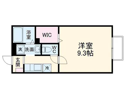 スクエアオーワダ(1K/2階)の間取り写真