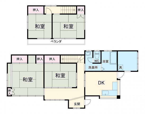京成電鉄本線 京成大和田駅 徒歩15分 2階建 築53年(4DK)の間取り写真