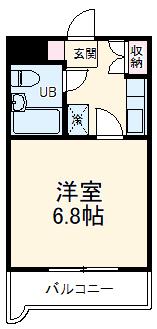 駒宮ハイツ(1K/3階)の間取り写真