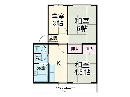 ヒロセハイツ(3DK/2階)の間取り写真
