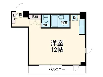 稲毛Kビル(ワンルーム/5階)の間取り写真