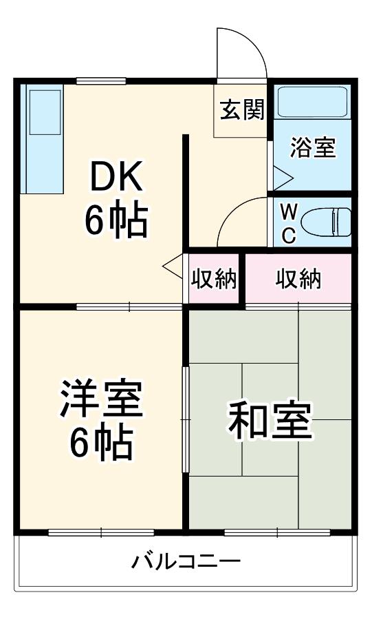 ホームズ美浜(2DK/1階)の間取り写真