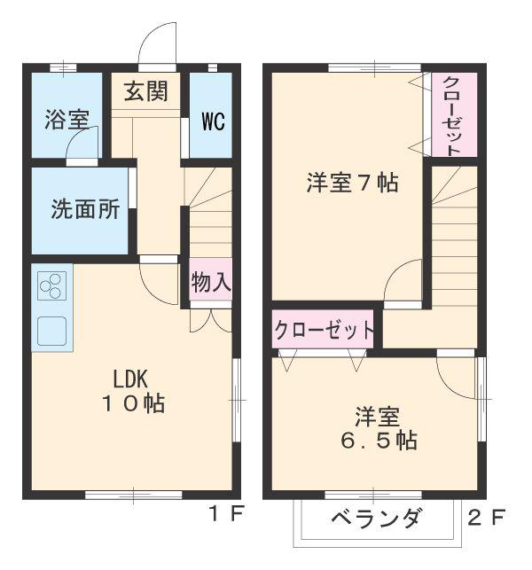 ＡＰＴ王塚(2LDK)の間取り写真