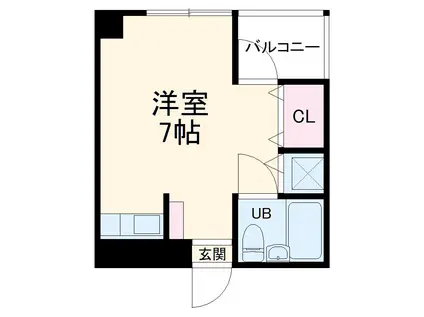 ぱれくれーるあいはら(ワンルーム/3階)の間取り写真