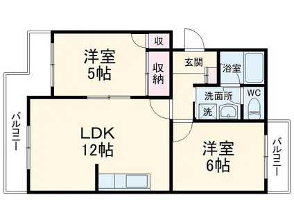 キャッスルトキオⅠ(2LDK/1階)の間取り写真