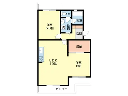 キャッスルトキオⅠ(2LDK/3階)の間取り写真