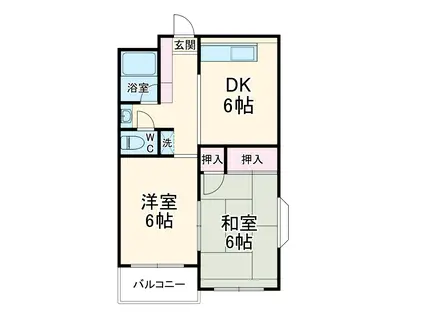 サンヒルズ(2DK/2階)の間取り写真