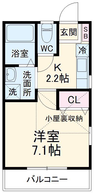 プレア村上(1K/2階)の間取り写真