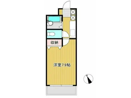 グレイスⅡ(1K/3階)の間取り写真