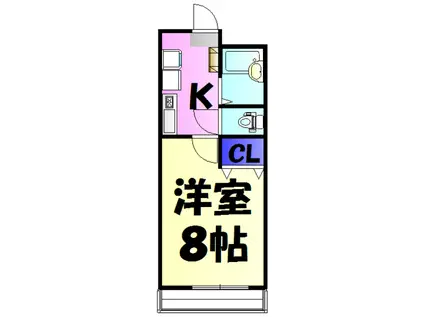 グレイスⅡ(1K/3階)の間取り写真