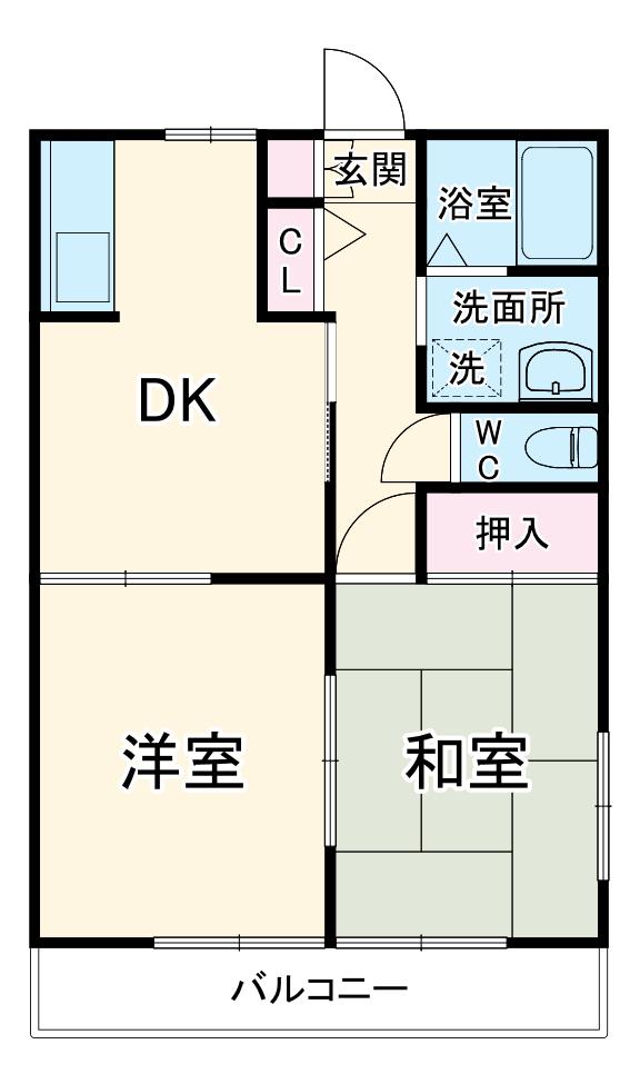 セレシアⅡ(2DK/2階)の間取り写真