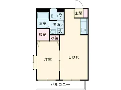 リビオン(1LDK/2階)の間取り写真