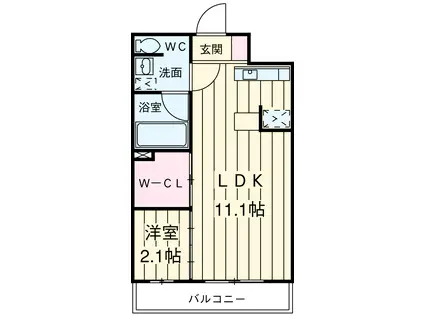 ダイワティアラ村上Ⅲ(1K/4階)の間取り写真