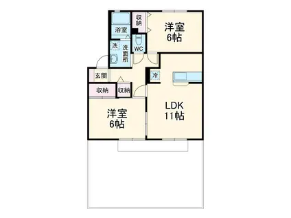 メゾン・ド・ブーン(2LDK/1階)の間取り写真