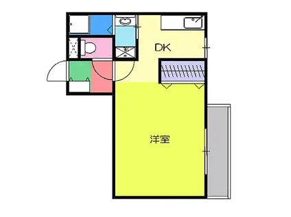カーサベッロK(1K/1階)の間取り写真